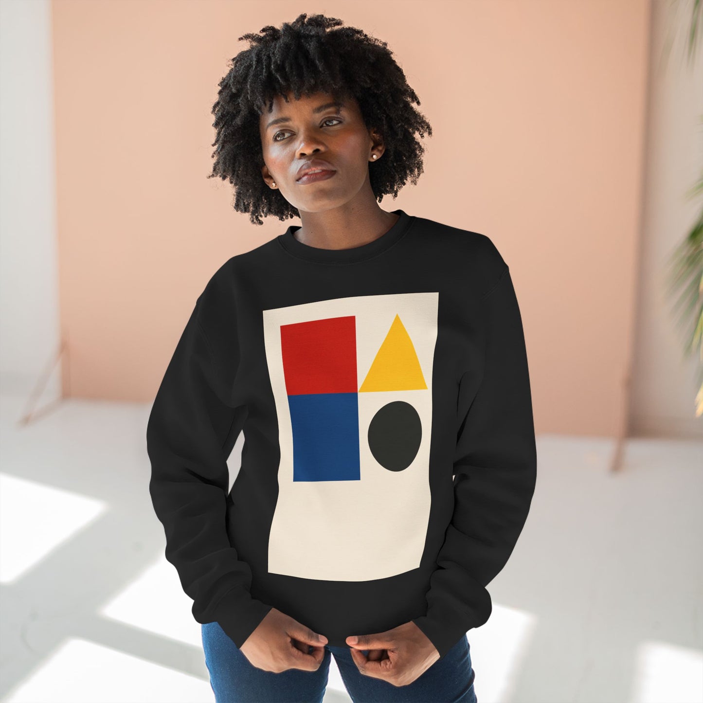 Fresh Unisex Crewneck Sweatshirt, Art inspired, featuring a Hard Edge Style Design. Cozy , Casual, Stylish & Trendy