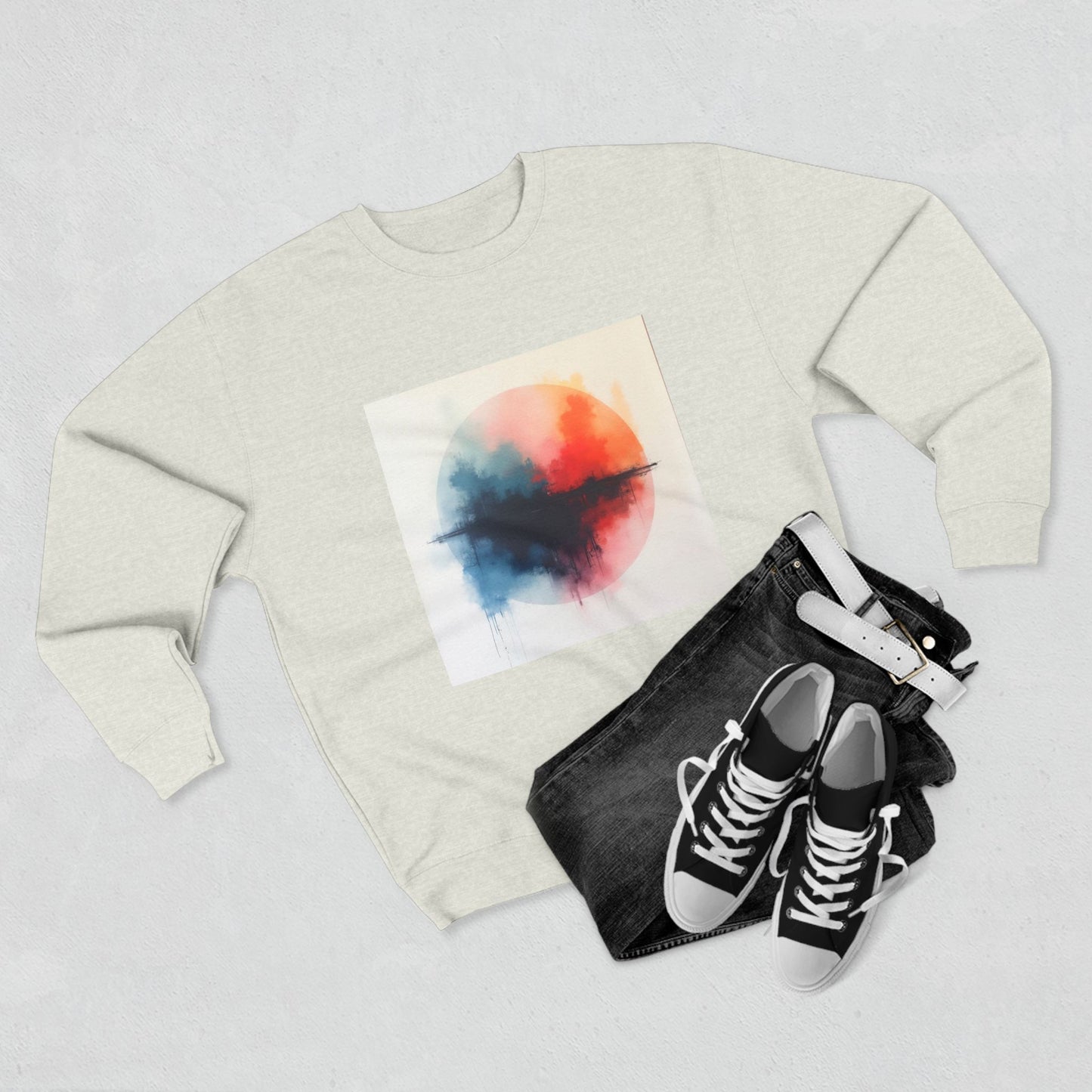 Casual Unisex Crewneck Sweatshirt, Art inspired, featuring a Colorful Abstract Design, Cozy & Stylish