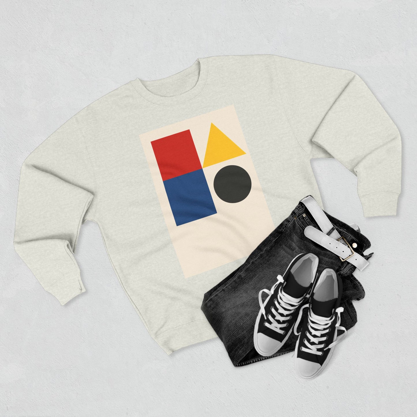 Fresh Unisex Crewneck Sweatshirt, Art inspired, featuring a Hard Edge Style Design. Cozy , Casual, Stylish & Trendy