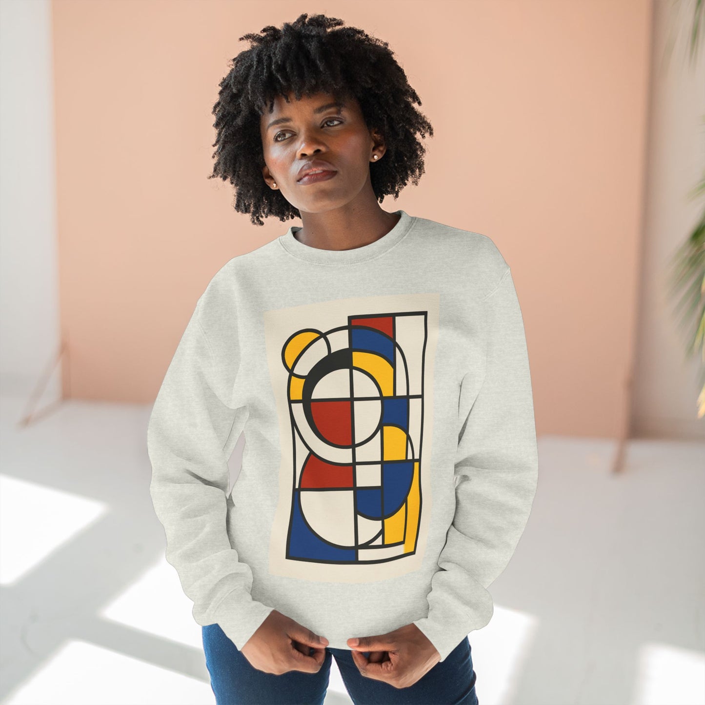 Sophisticated Unisex Crewneck Sweatshirt, Art inspired, featuring a Bauhaus inspired Design, Trendy & Stylish