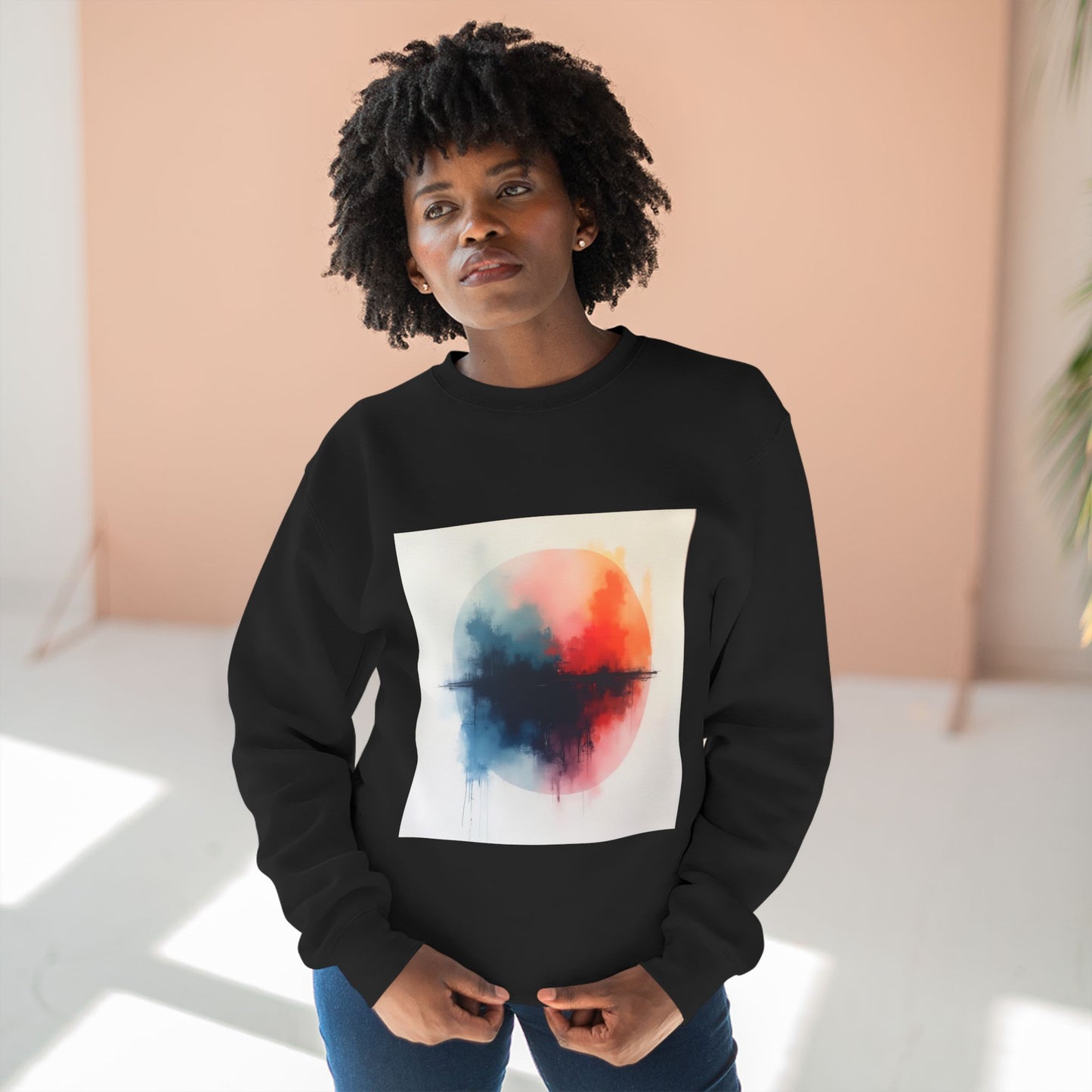 Casual Unisex Crewneck Sweatshirt, Art inspired, featuring a Colorful Abstract Design, Cozy & Stylish