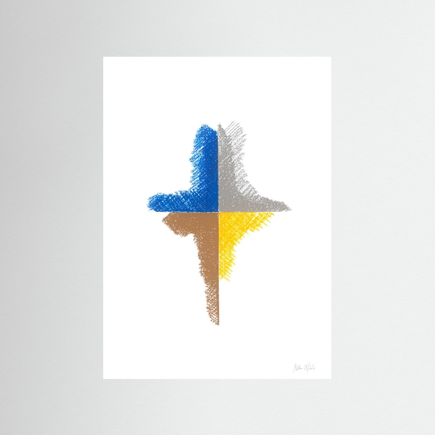Cardinal Points - A signature geometric abstraction work with fragments gestures