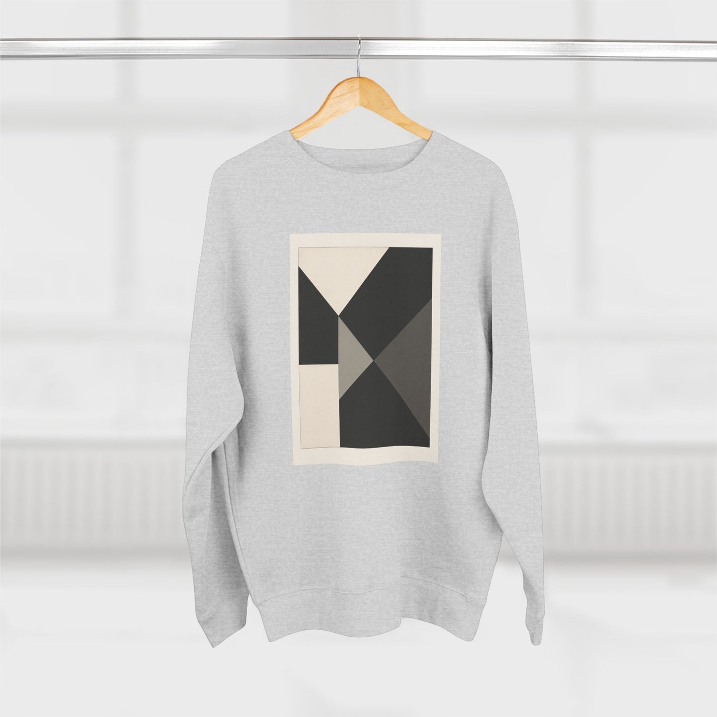 Modern Unisex Crewneck Sweatshirt, Art inspired, featuring a Hard Edge Monochromatic Design, Casual & Stylish