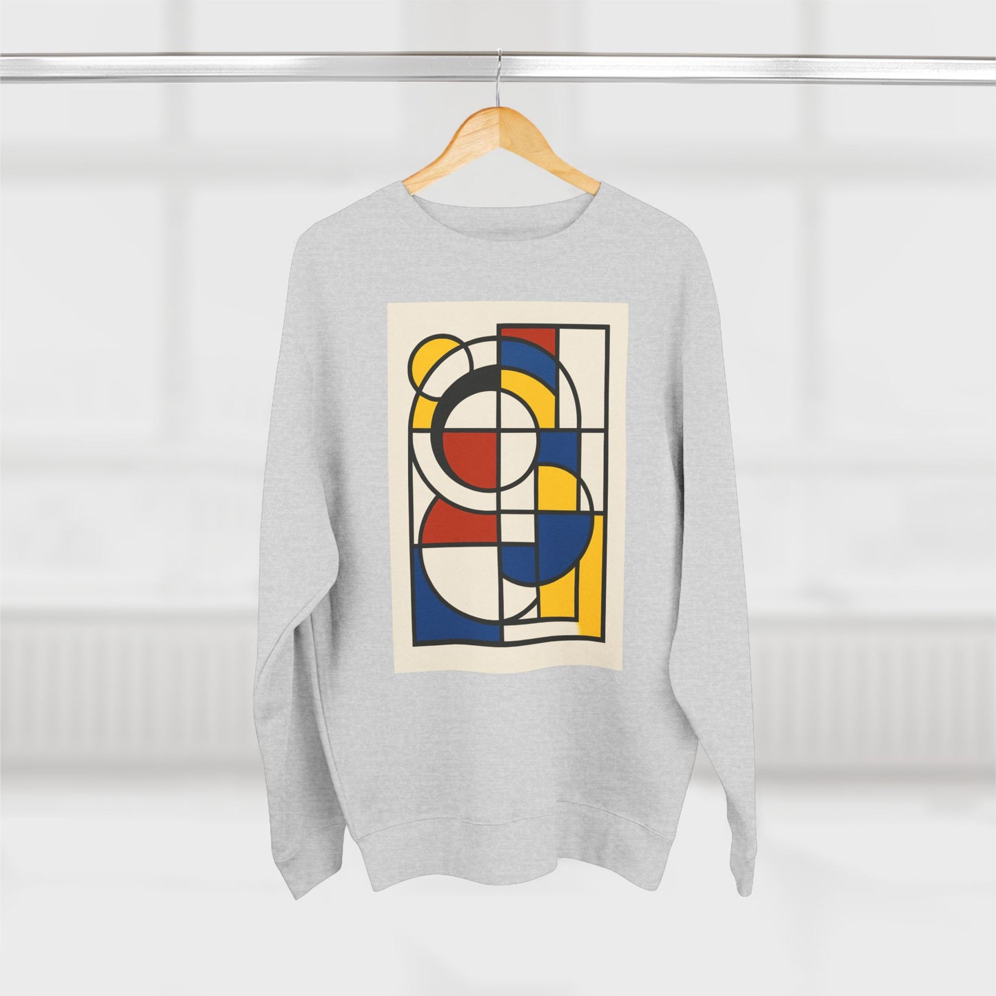 Sophisticated Unisex Crewneck Sweatshirt, Art inspired, featuring a Bauhaus inspired Design, Trendy & Stylish