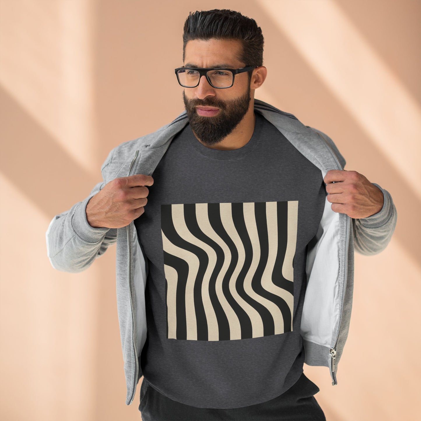 Minimalist Unisex Crewneck Sweatshirt, Art inspired, featuring an Op Art Style Design, Stylish & Trendy