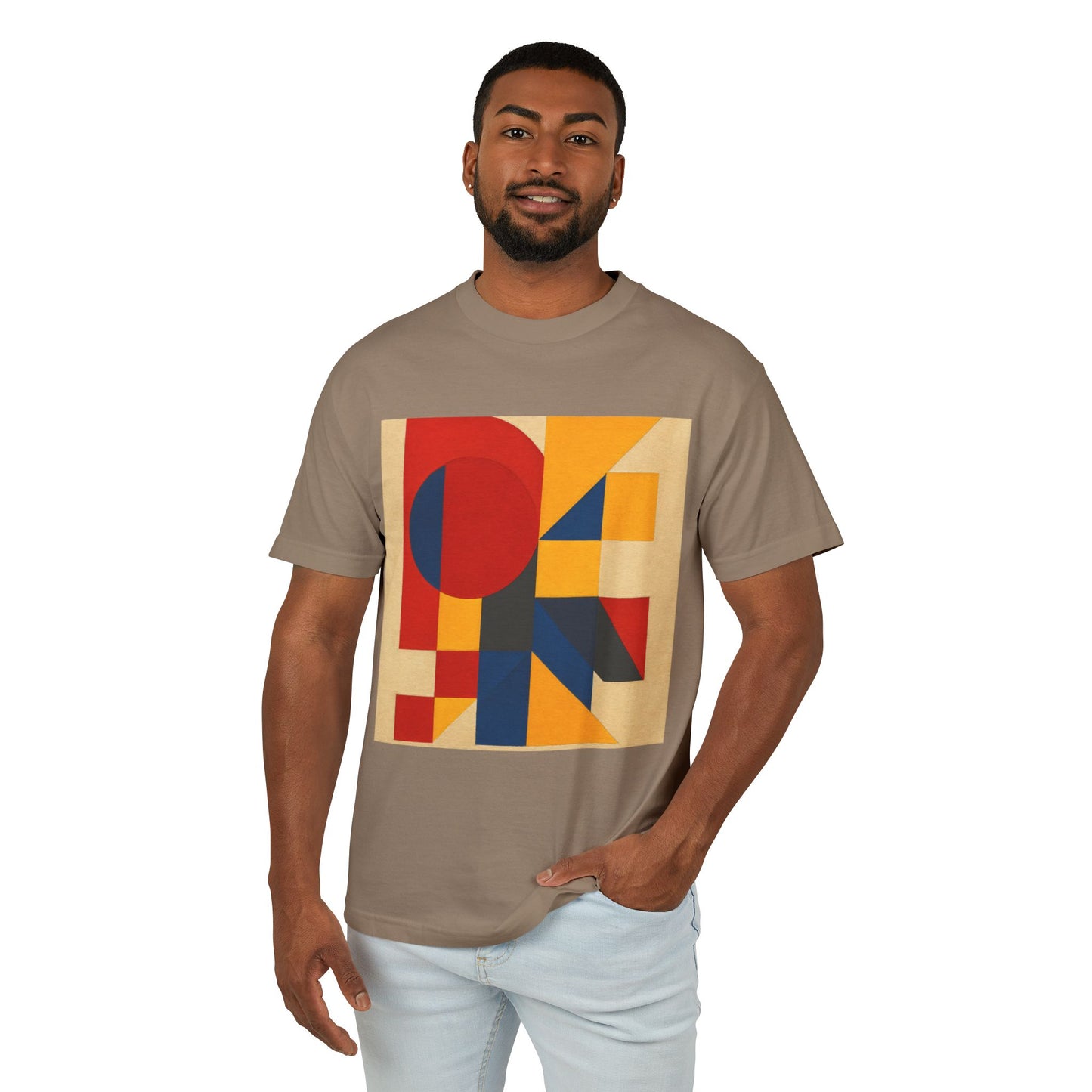 T-Shirt Abstract Art inspired, featuring a Primary Colors Design, Unisex Tee