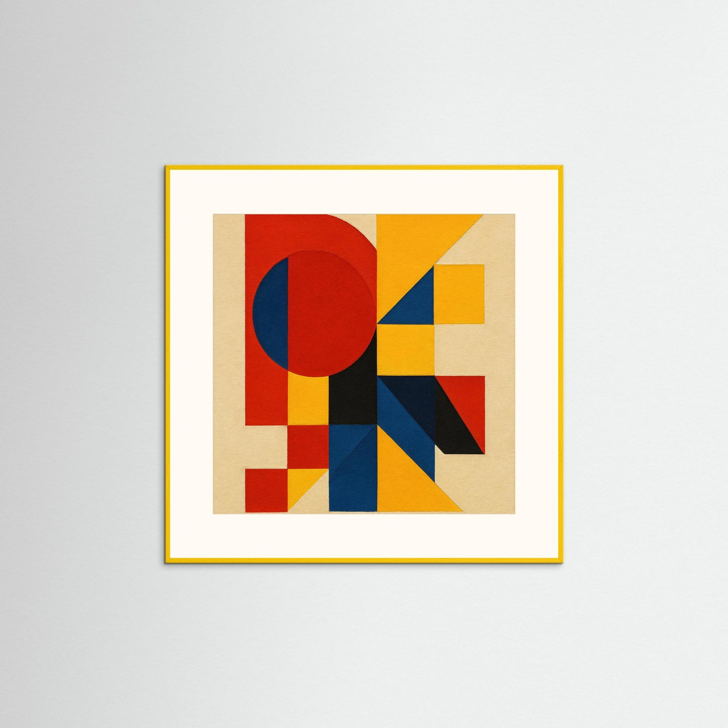 Primary Construct - Bauhaus Echoes Study in a Geometric Abstraction Art Print