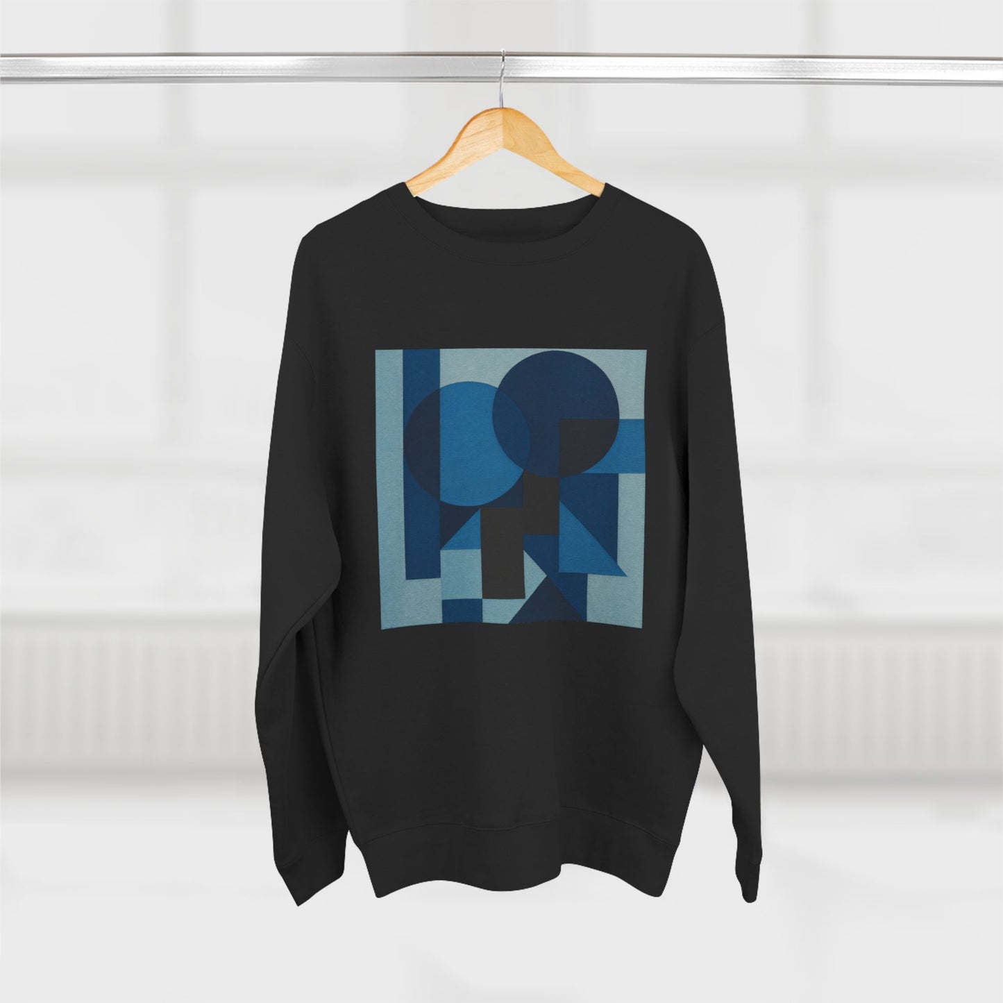 Stylish Unisex Crewneck Sweatshirt, Art inspired, featuring a Monochromatic Design, blue tones, Casual & Trendy