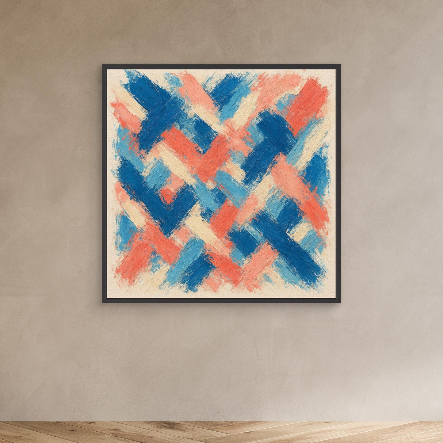 Tideweave - Coral & Blue Brushstroke Field