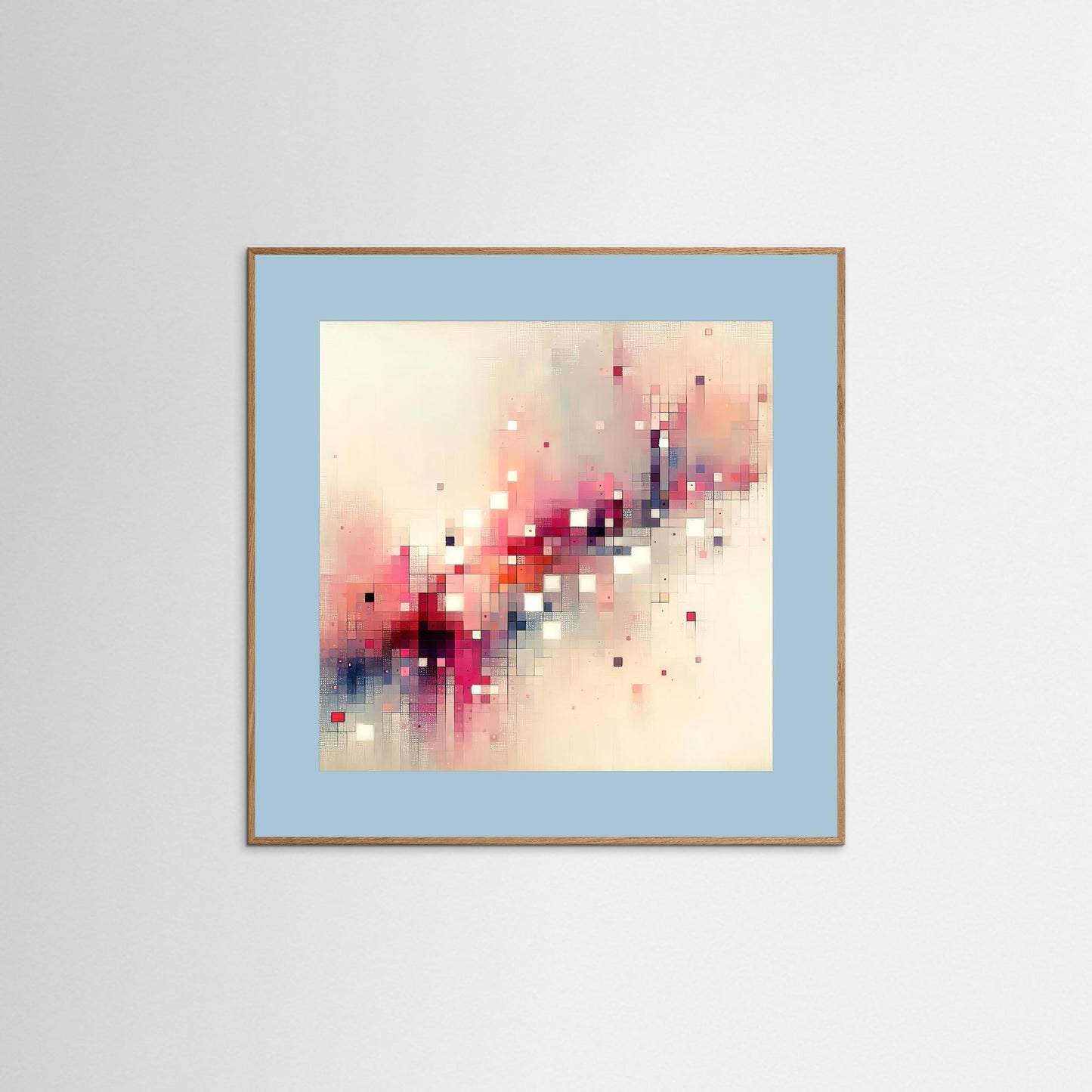 Pixel Drift- Fragments of Light Study in Digital Abstraction Art Print