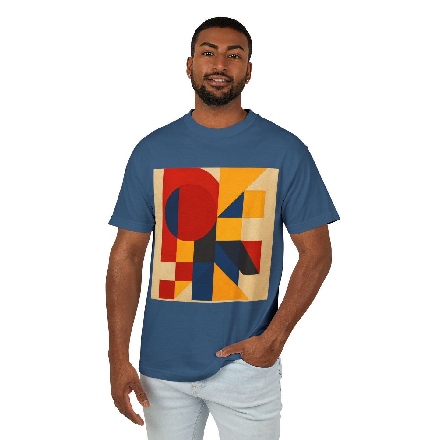 T-Shirt Abstract Art inspired, featuring a Primary Colors Design, Unisex Tee