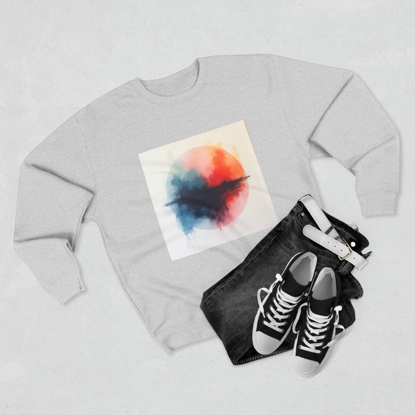 Casual Unisex Crewneck Sweatshirt, Art inspired, featuring a Colorful Abstract Design, Cozy & Stylish