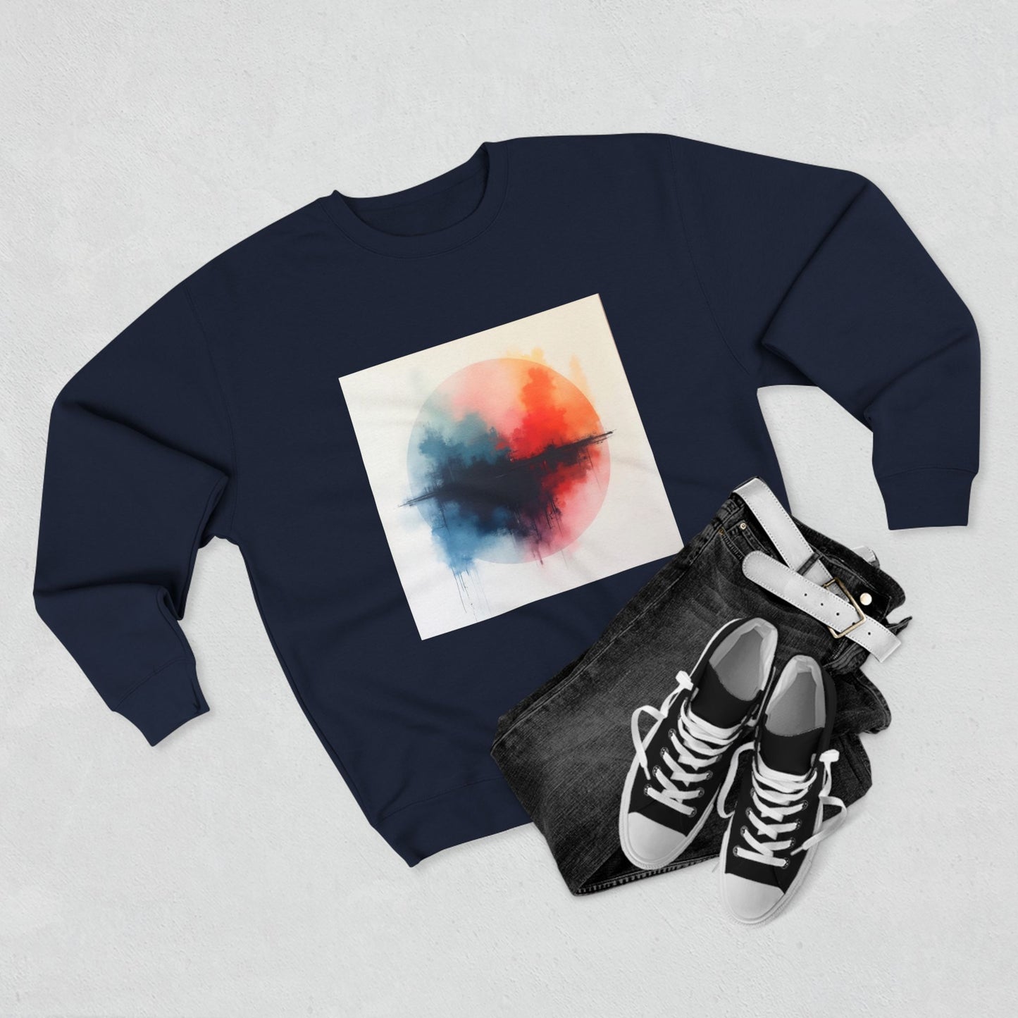 Casual Unisex Crewneck Sweatshirt, Art inspired, featuring a Colorful Abstract Design, Cozy & Stylish