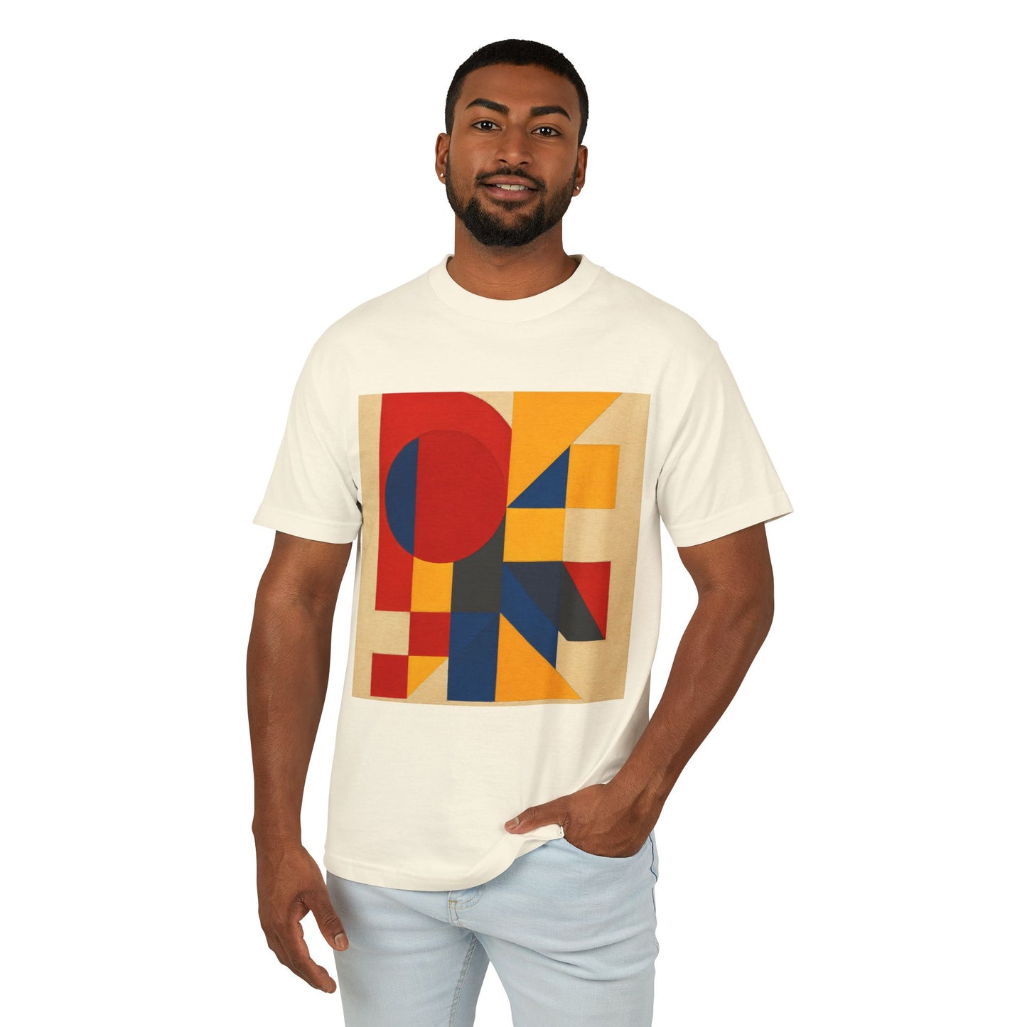 T-Shirt Abstract Art inspired, featuring a Primary Colors Design, Unisex Tee