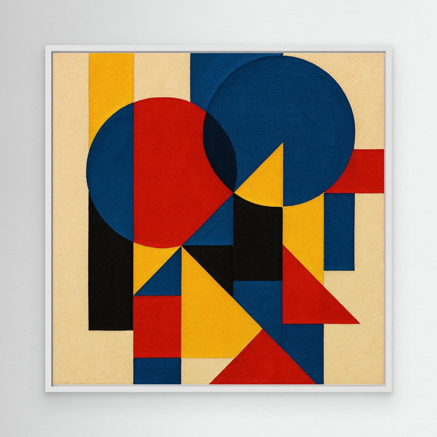 Primary Pulse - A signature geometric abstraction work with bauhaus echoes gestures