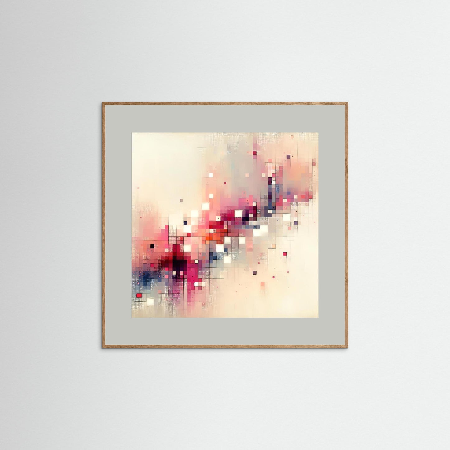 Pixel Drift- Fragments of Light Study in Digital Abstraction Art Print