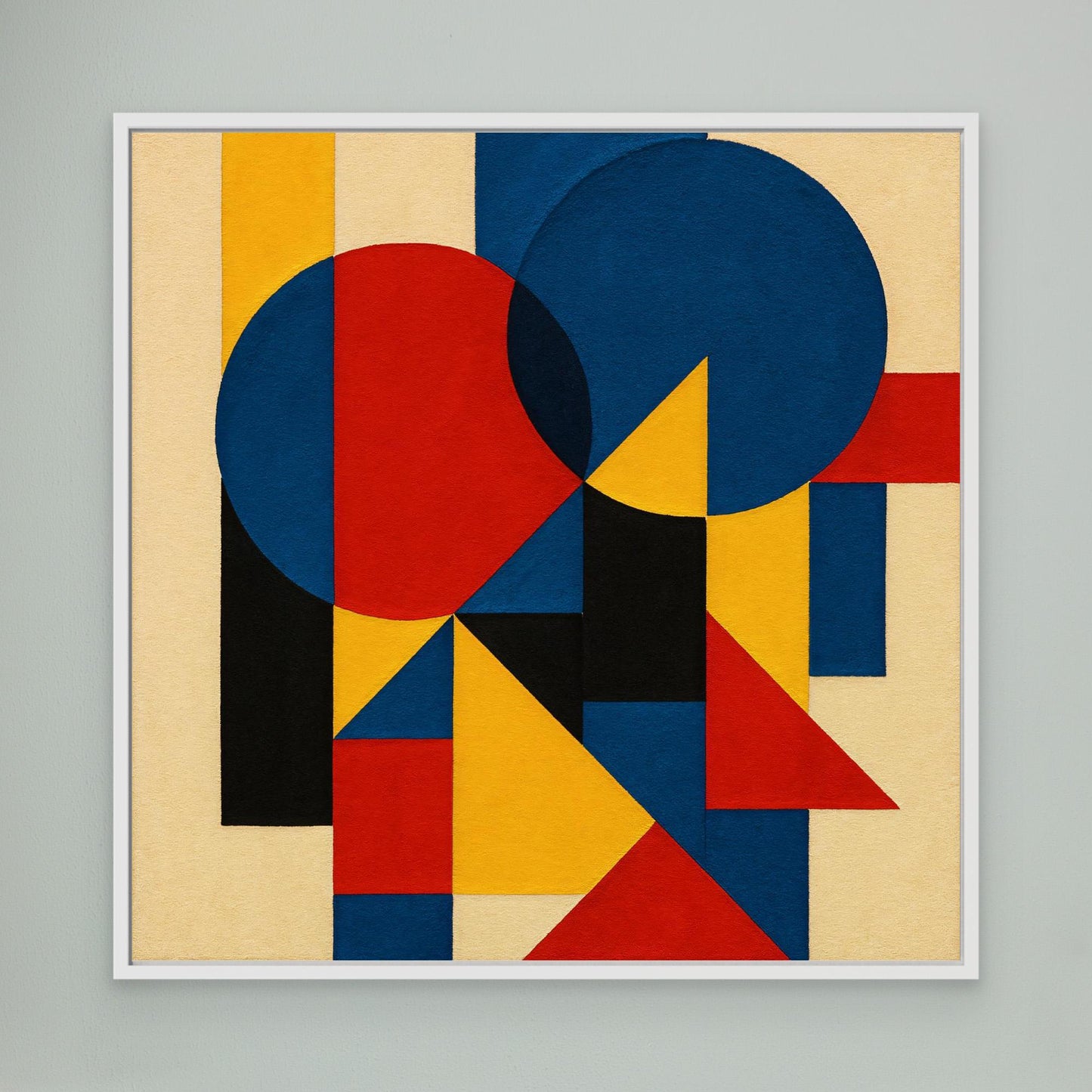 Primary Pulse - A signature geometric abstraction work with bauhaus echoes gestures