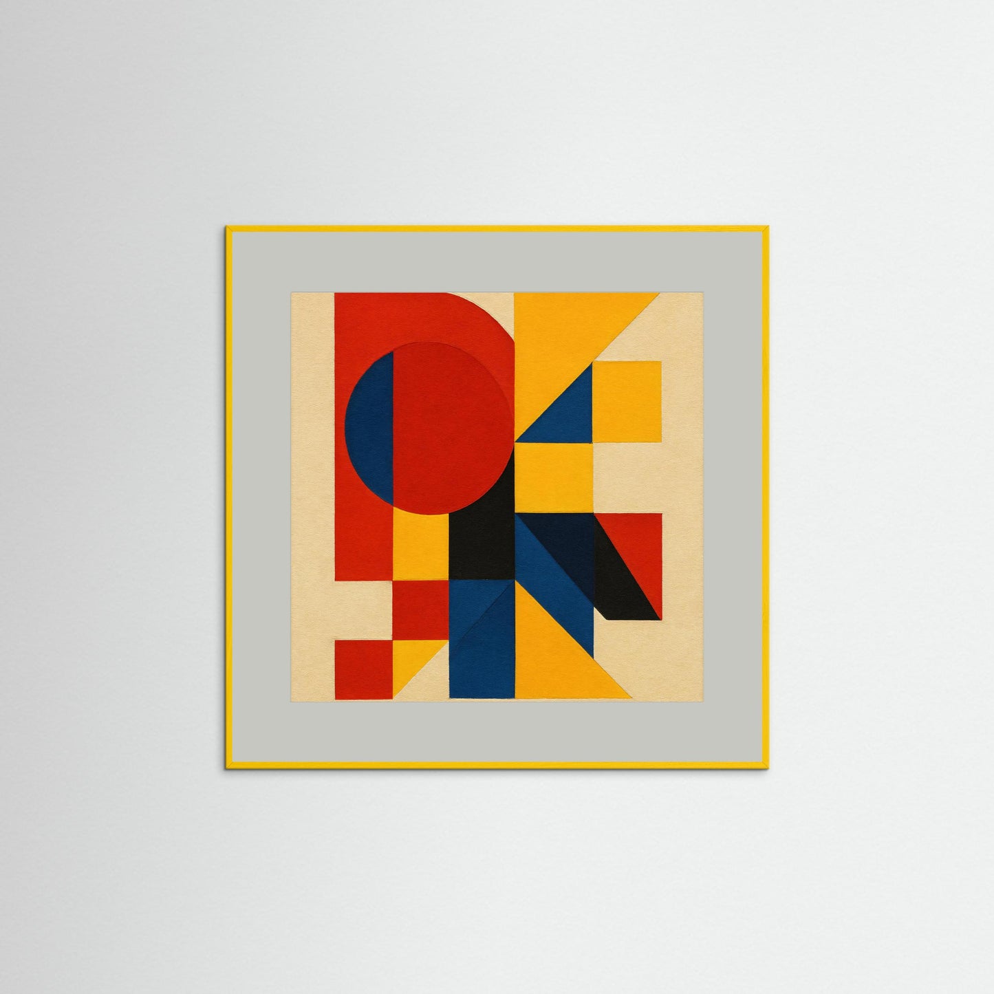 Primary Construct - Bauhaus Echoes Study in a Geometric Abstraction Art Print