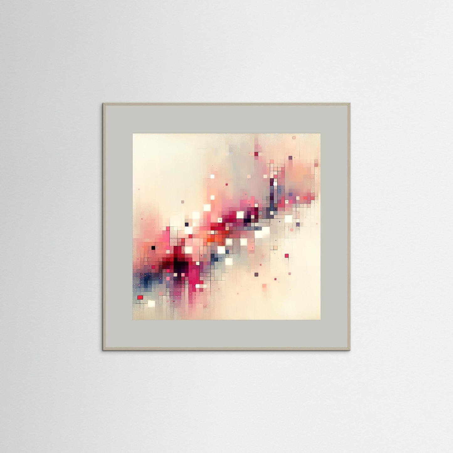 Pixel Drift- Fragments of Light Study in Digital Abstraction Art Print