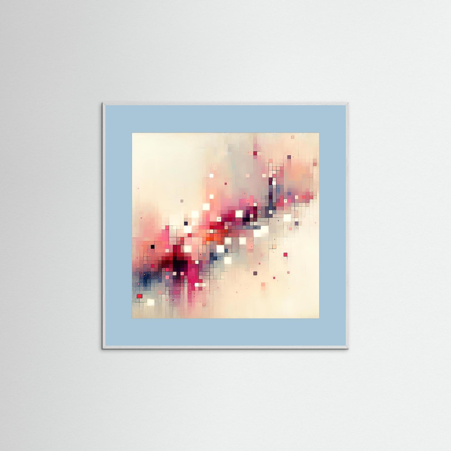 Pixel Drift- Fragments of Light Study in Digital Abstraction Art Print