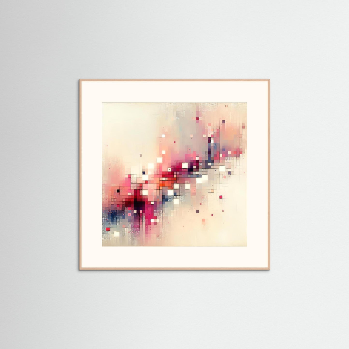 Pixel Drift- Fragments of Light Study in Digital Abstraction Art Print
