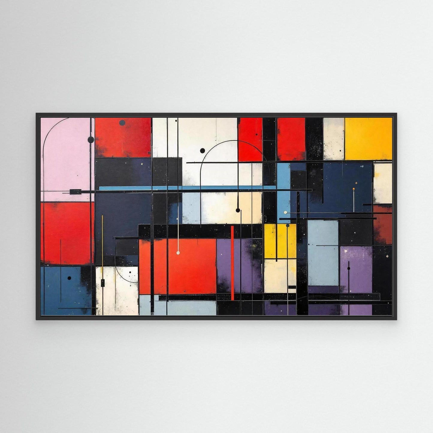 Urban Cadence - Hard-Edge Abstraction Art Print, Modern Geometric Composition