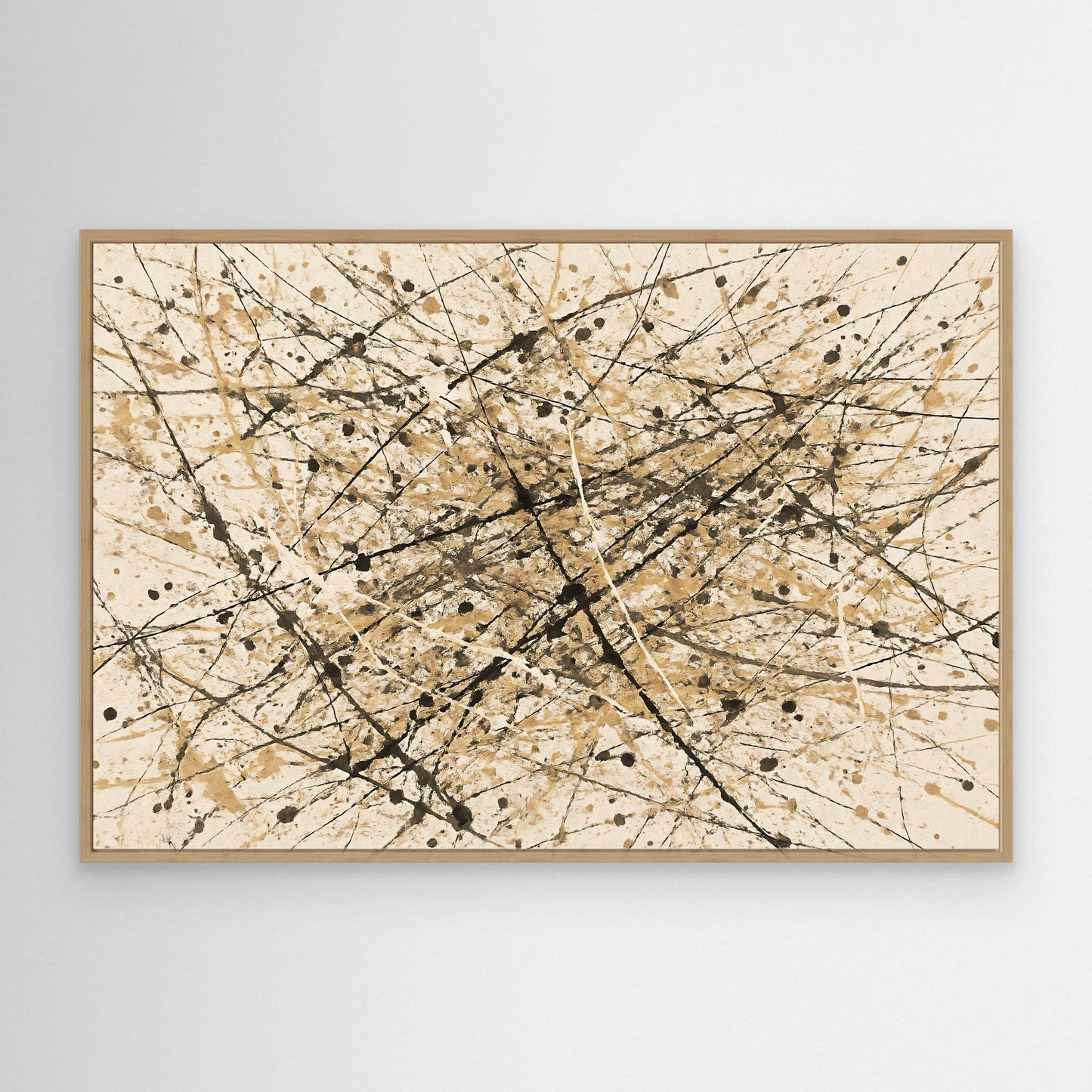 Earthen Flux - Neutral Drip Abstract Canvas Art Print