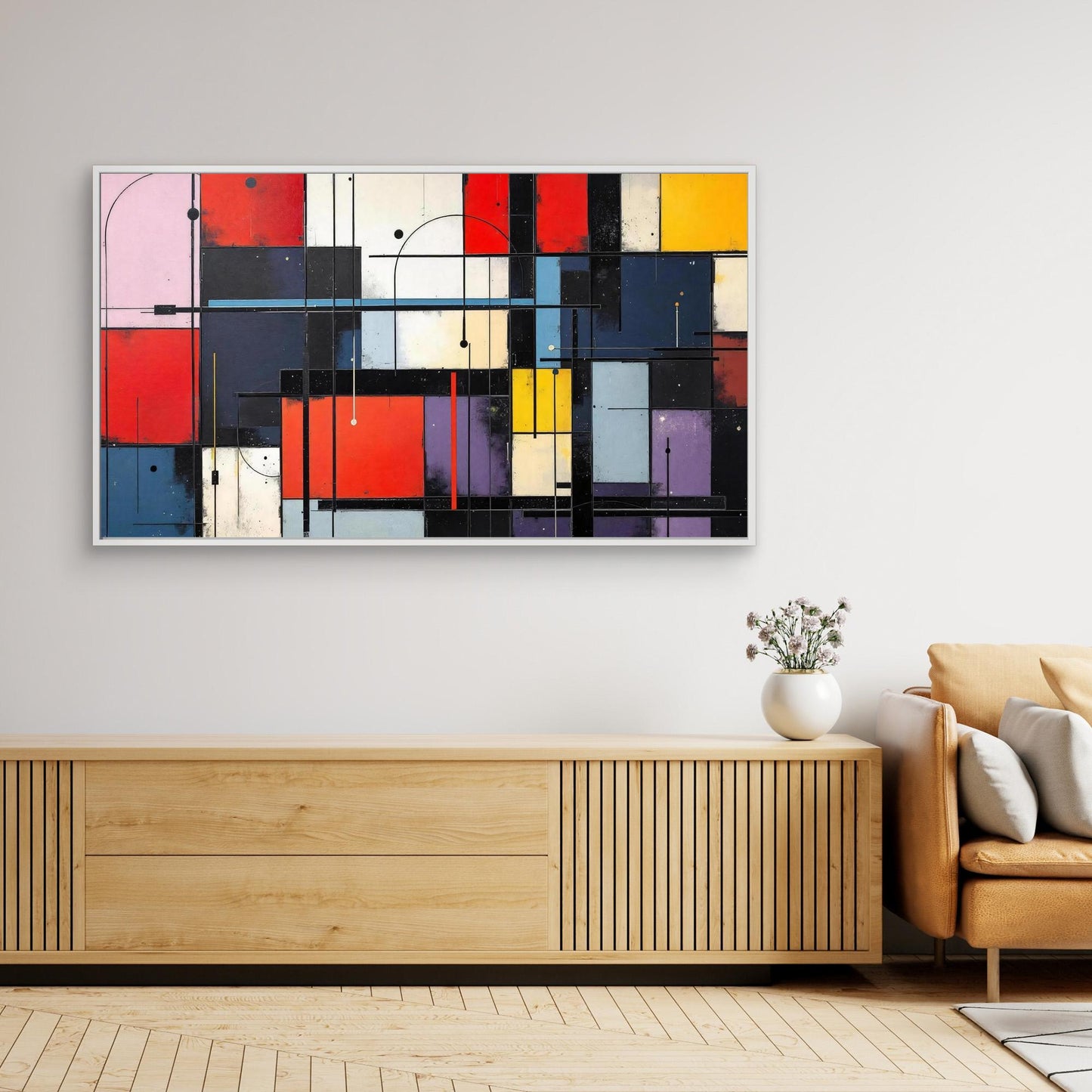 Urban Cadence - Hard-Edge Abstraction Art Print, Modern Geometric Composition