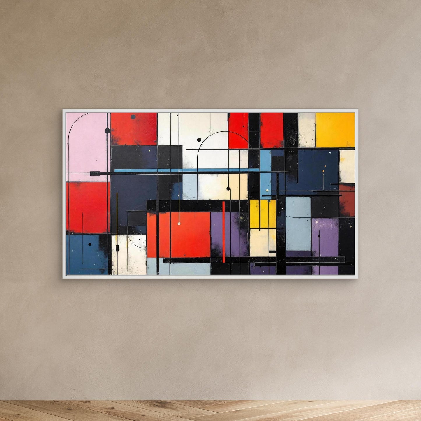 Urban Cadence - Hard-Edge Abstraction Art Print, Modern Geometric Composition
