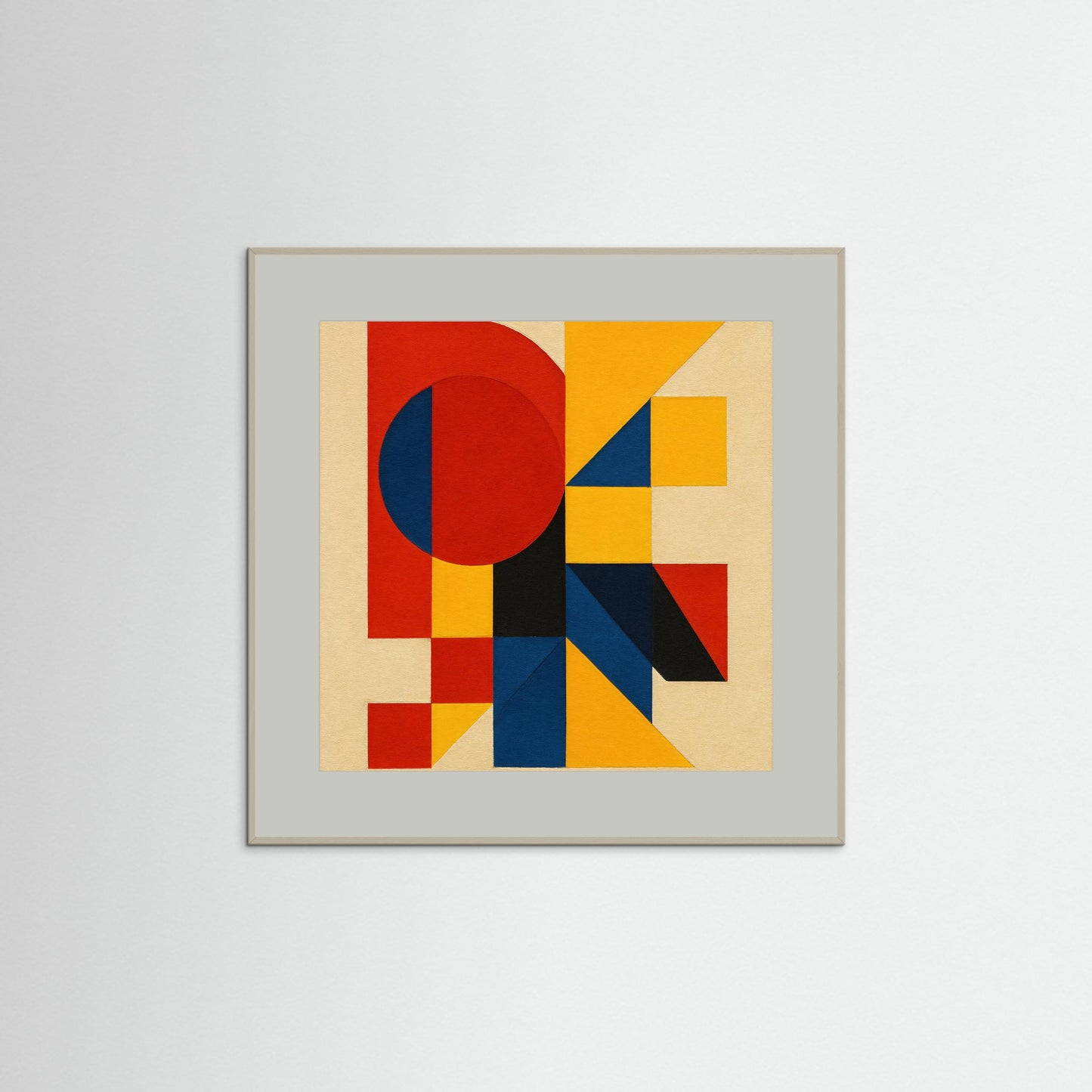 Primary Construct - Bauhaus Echoes Study in a Geometric Abstraction Art Print
