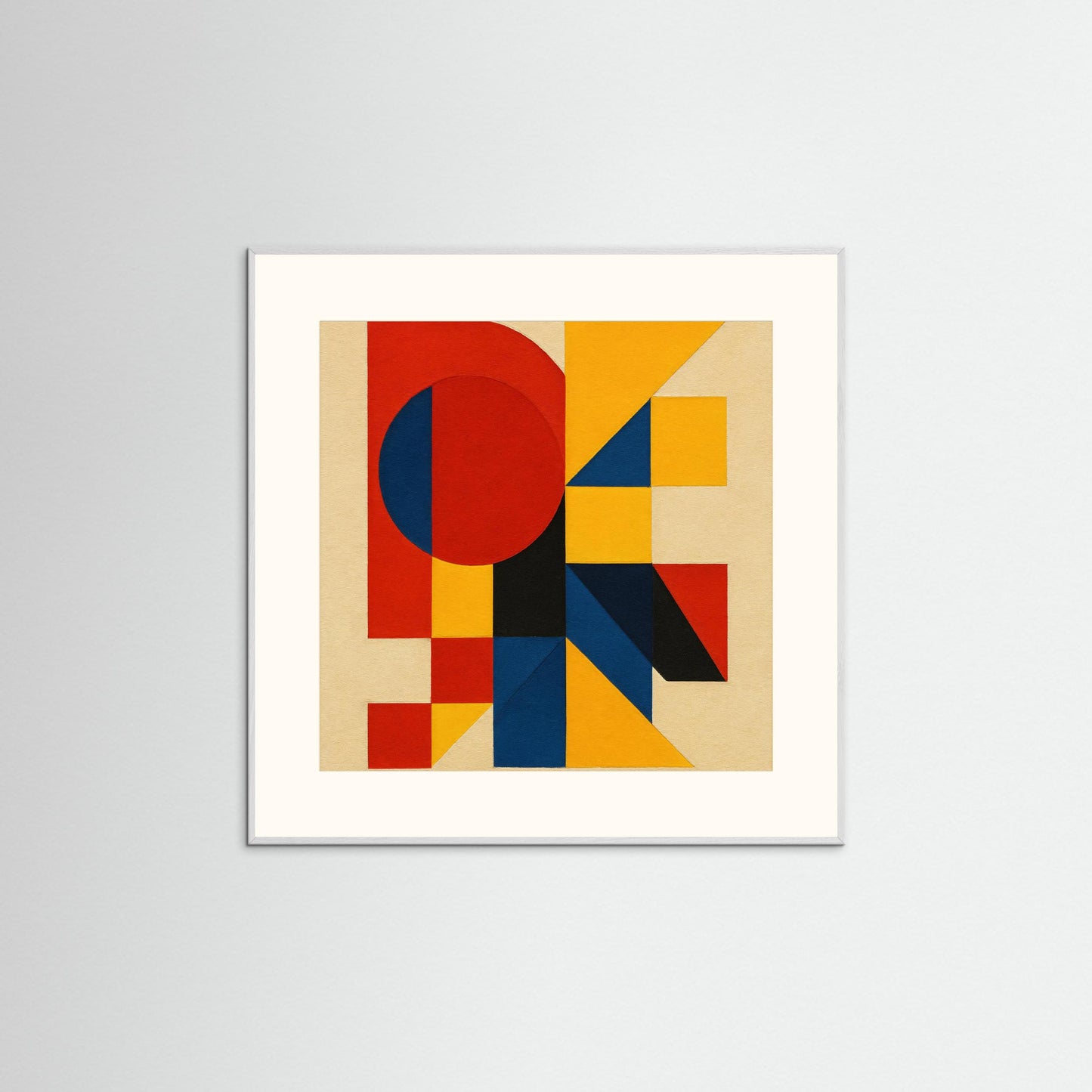 Primary Construct - Bauhaus Echoes Study in a Geometric Abstraction Art Print