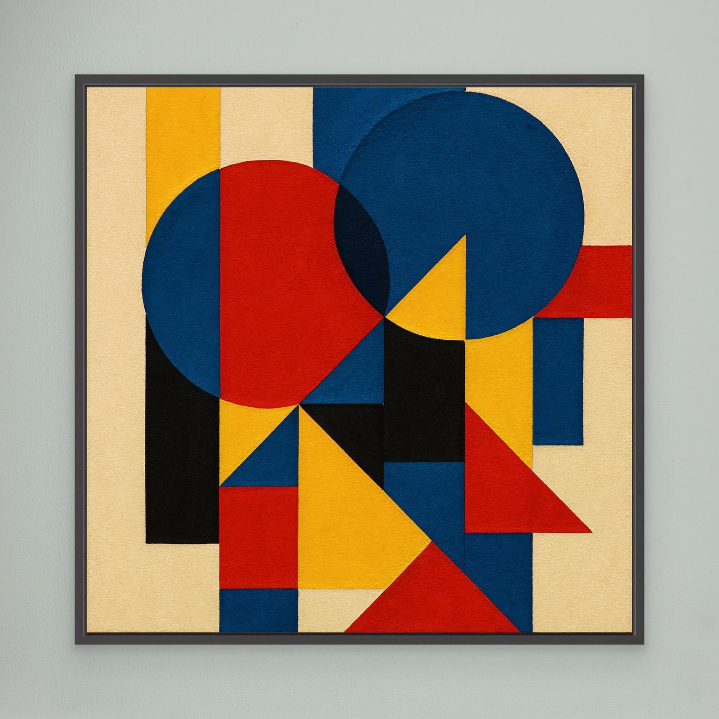 Primary Pulse - A signature geometric abstraction work with bauhaus echoes gestures
