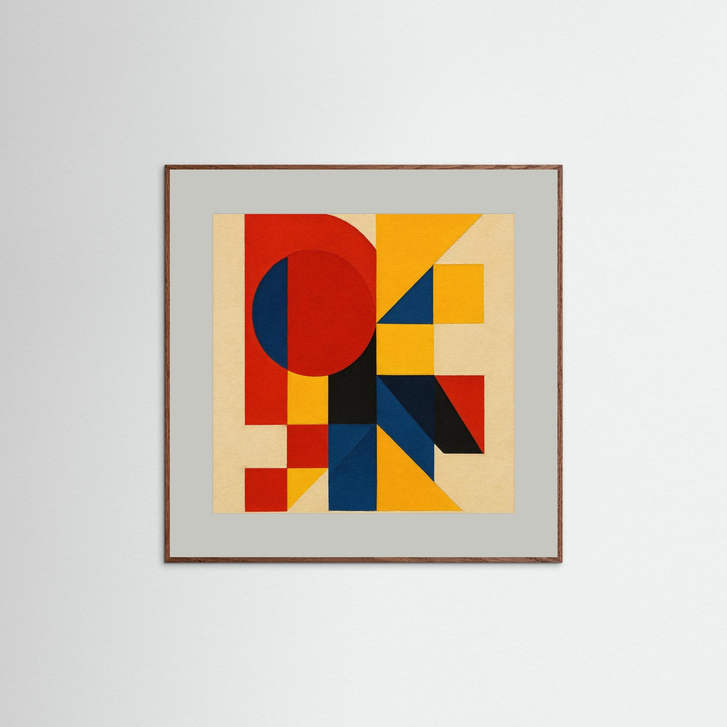 Primary Construct - Bauhaus Echoes Study in a Geometric Abstraction Art Print