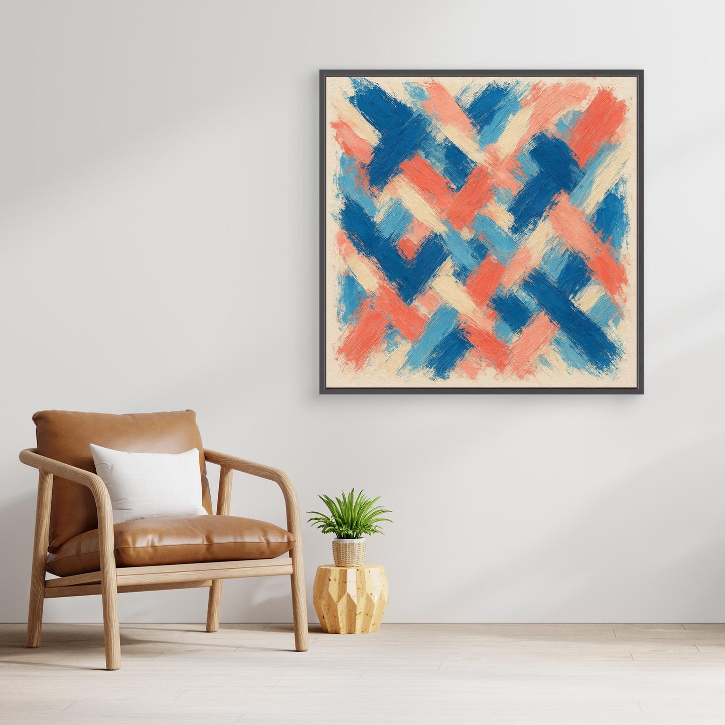 Tideweave - Coral & Blue Brushstroke Field