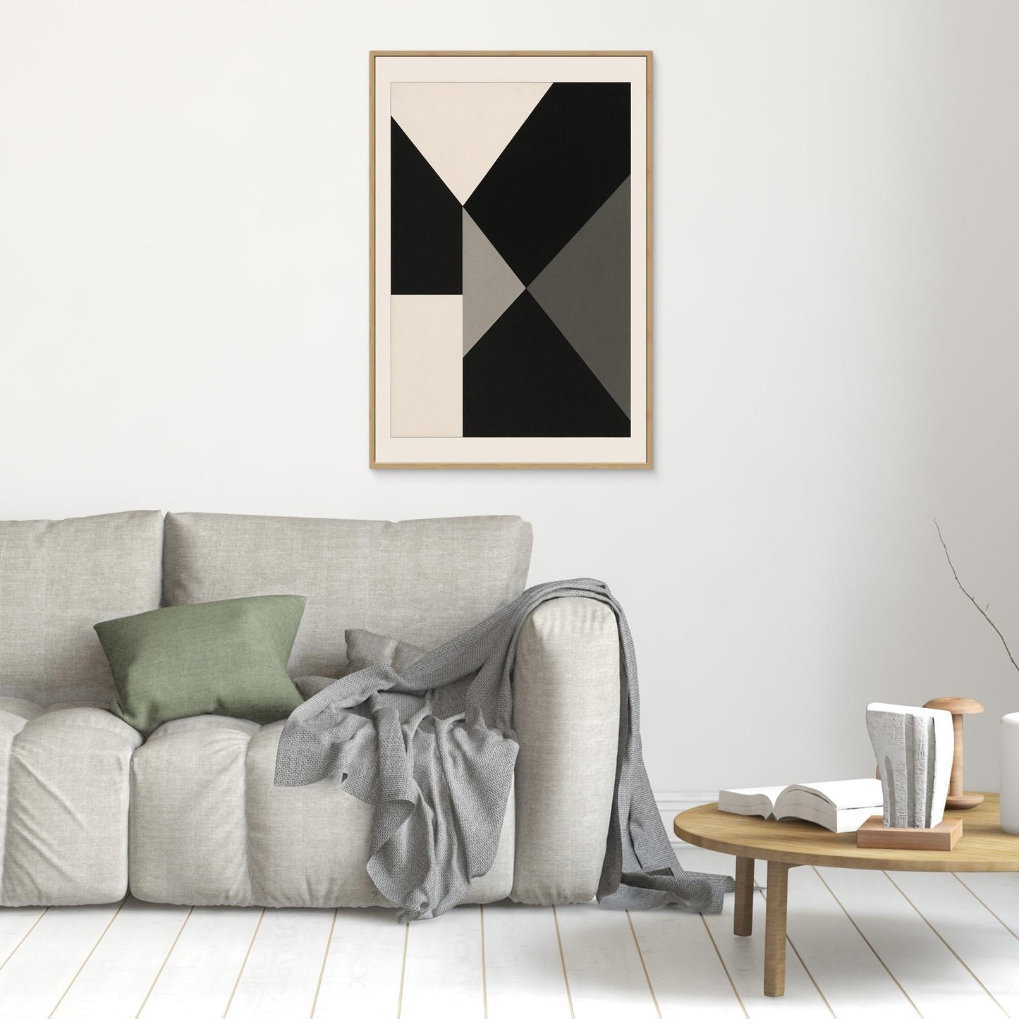 Axial Convergence - Monochrome Geometric Abstract Composition