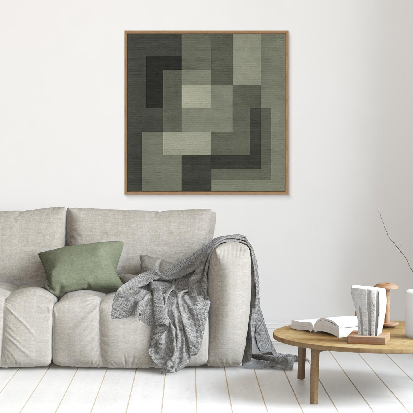 Graphite Interlock - Monochrome Geometric Composition