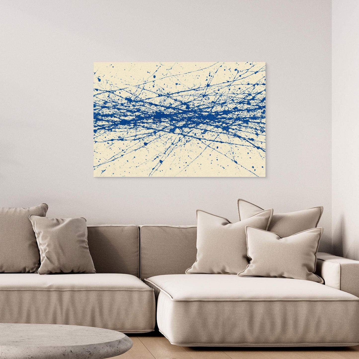 Cobalt Crosswind - Linear Action Painting Art Print