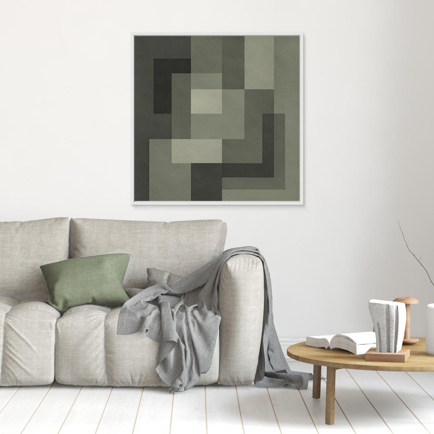 Graphite Interlock - Monochrome Geometric Composition
