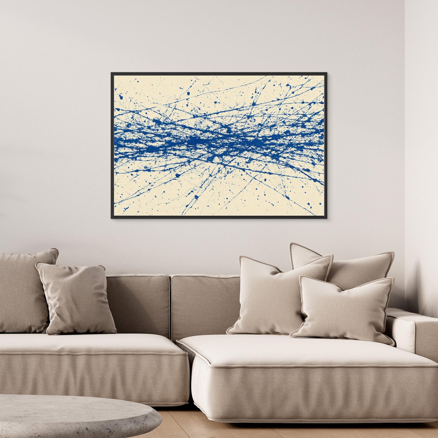 Cobalt Crosswind - Linear Action Painting Art Print