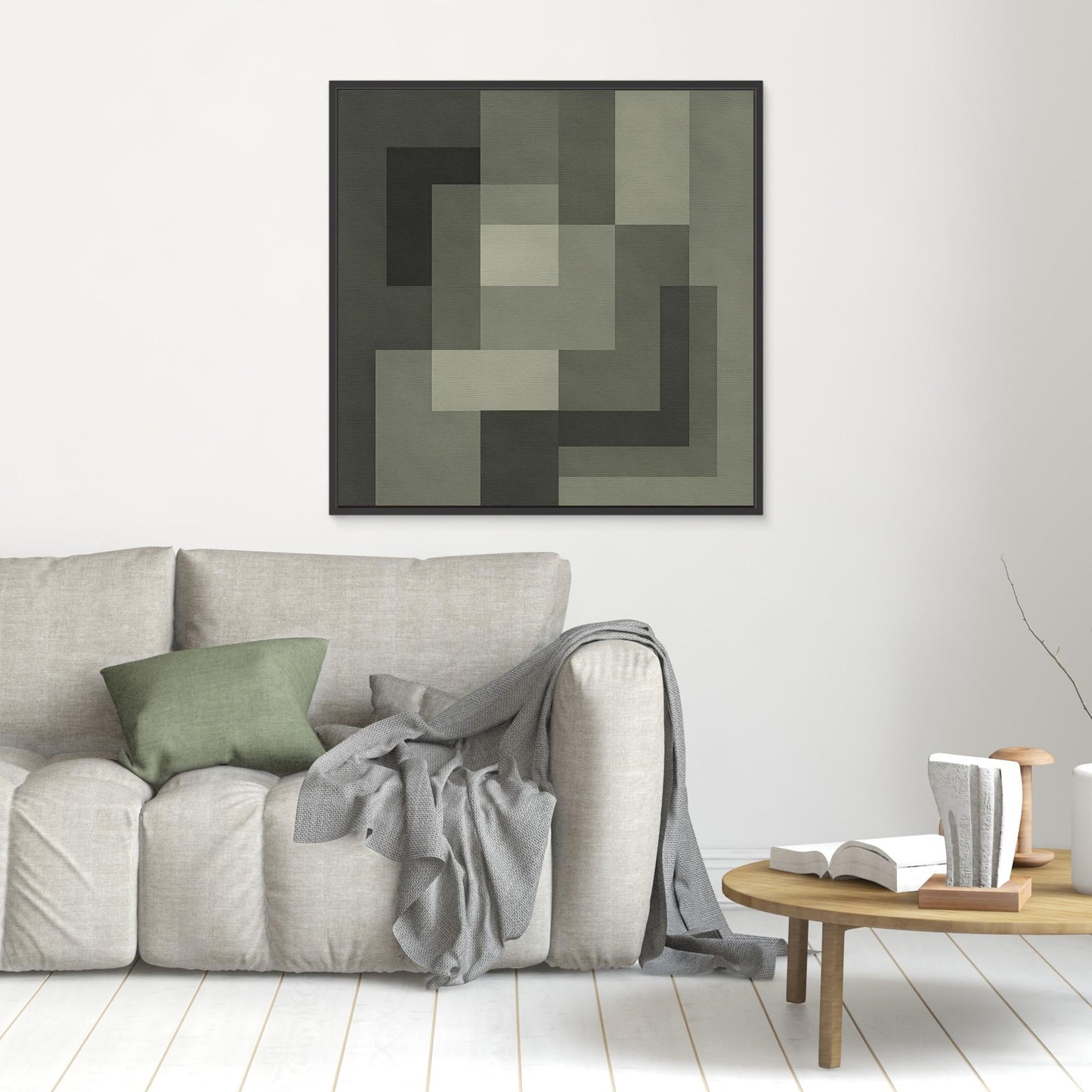 Graphite Interlock - Monochrome Geometric Composition