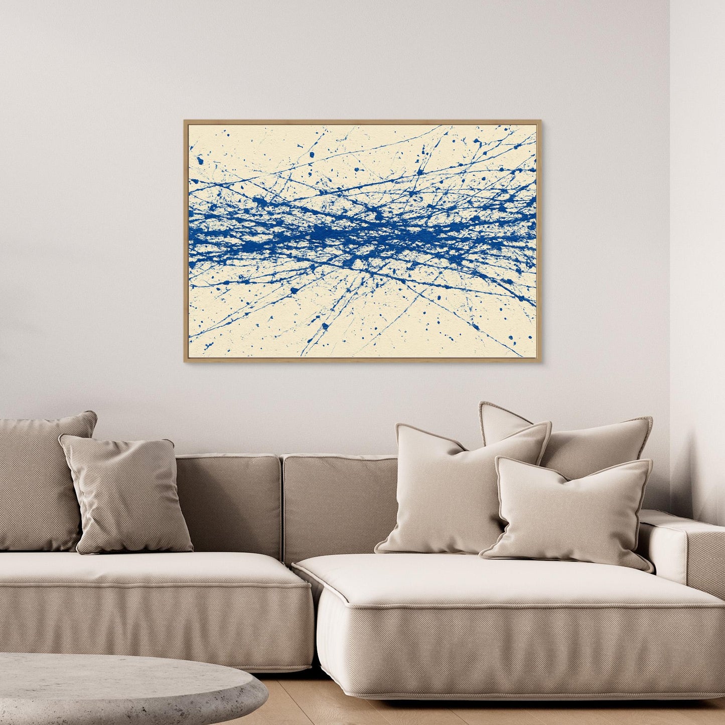 Cobalt Crosswind - Linear Action Painting Art Print