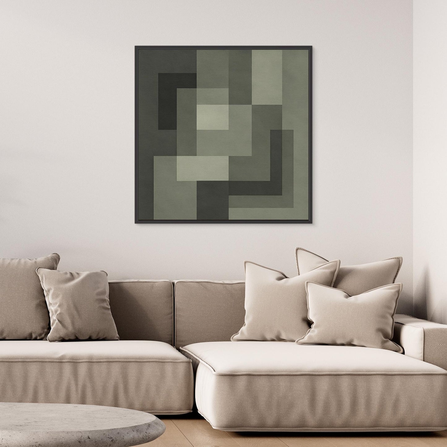 Graphite Interlock - Monochrome Geometric Composition