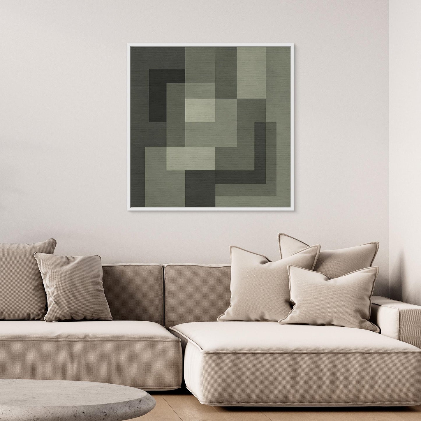 Graphite Interlock - Monochrome Geometric Composition