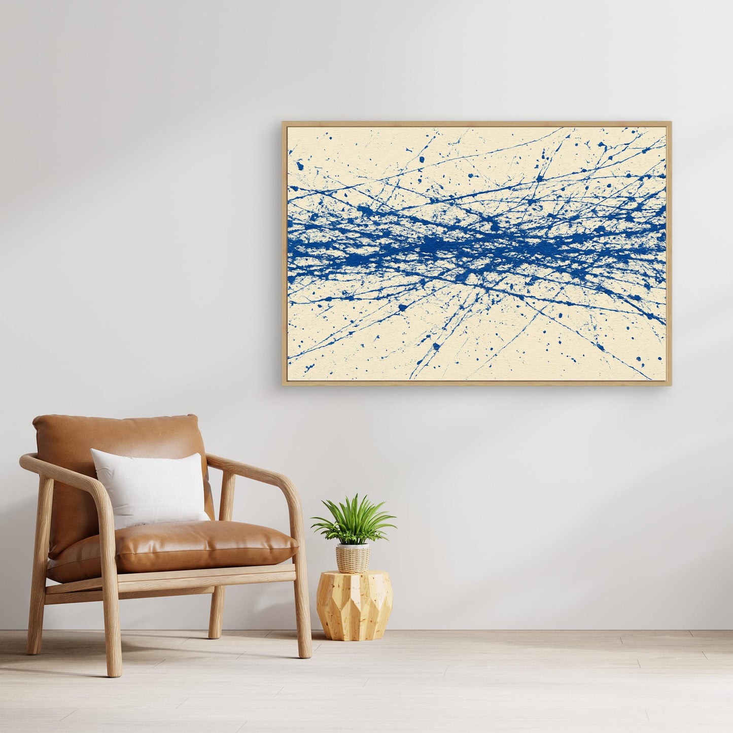 Cobalt Crosswind - Linear Action Painting Art Print