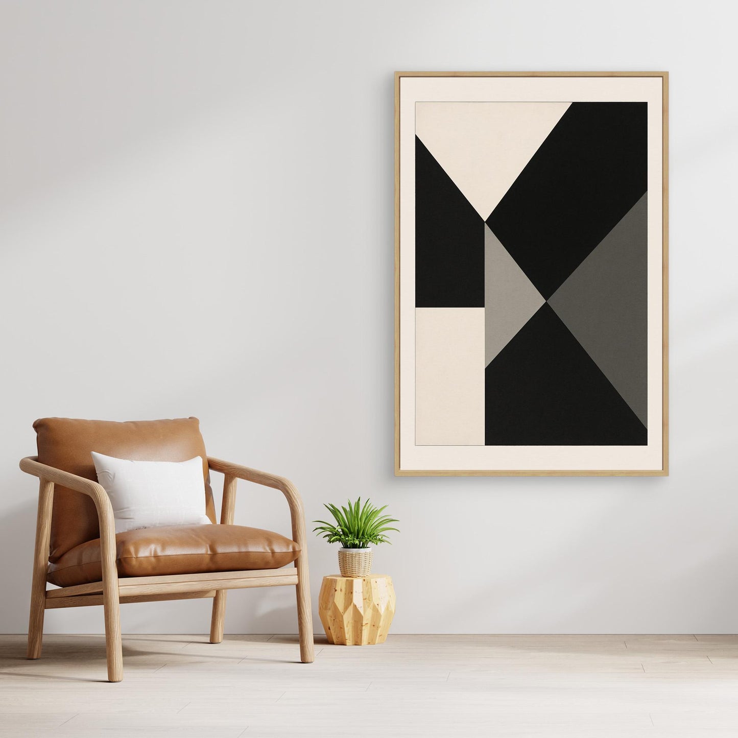 Axial Convergence - Monochrome Geometric Abstract Composition