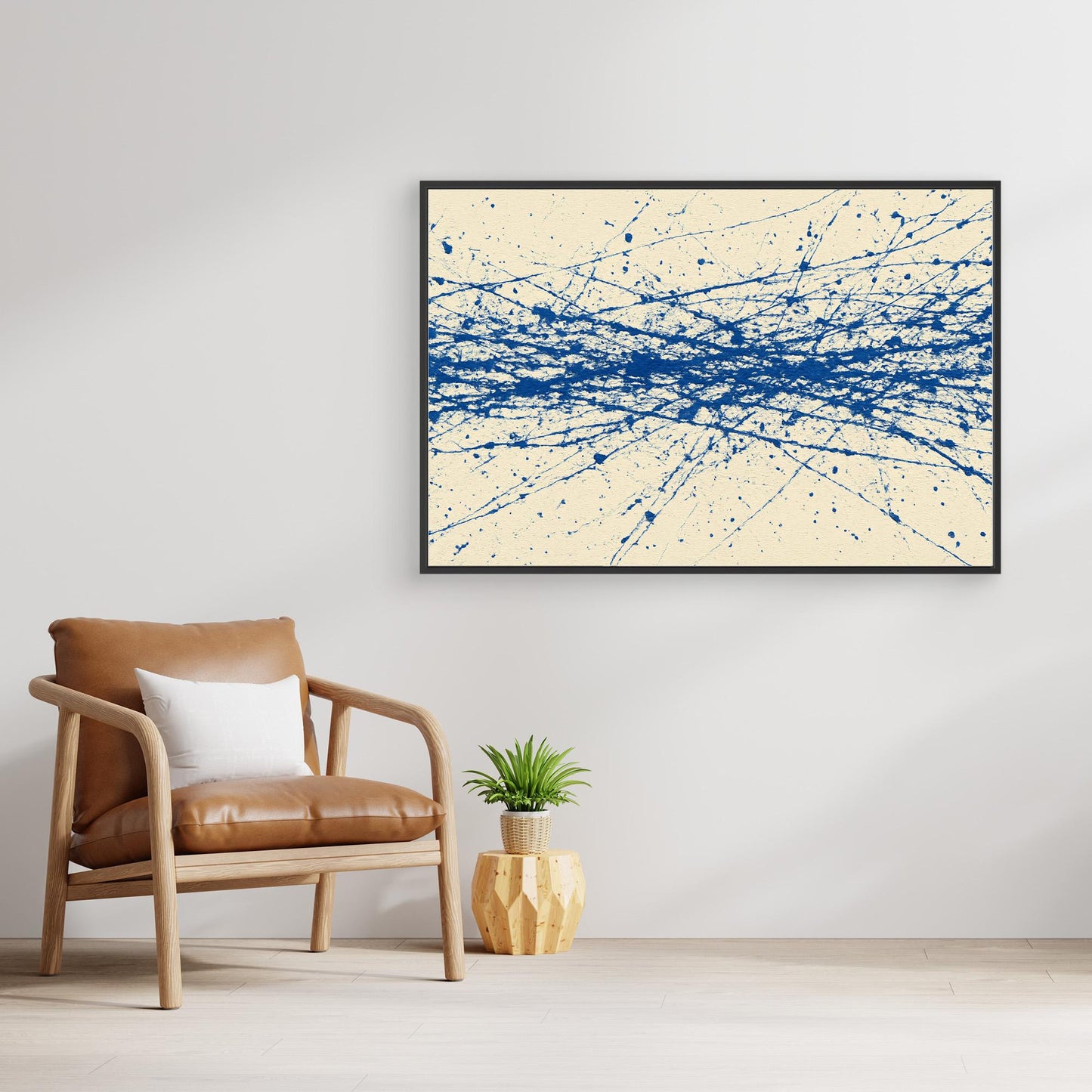 Cobalt Crosswind - Linear Action Painting Art Print
