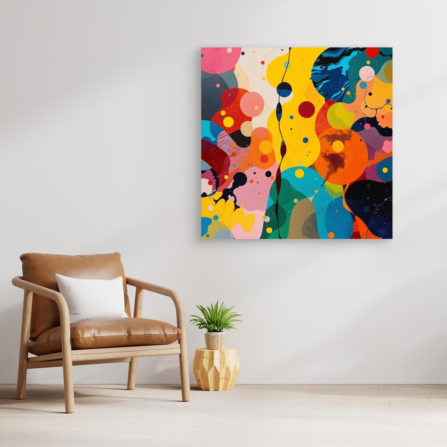 Chromatic Orbits — Biomorphic Cosmic Fine Abstract Print
