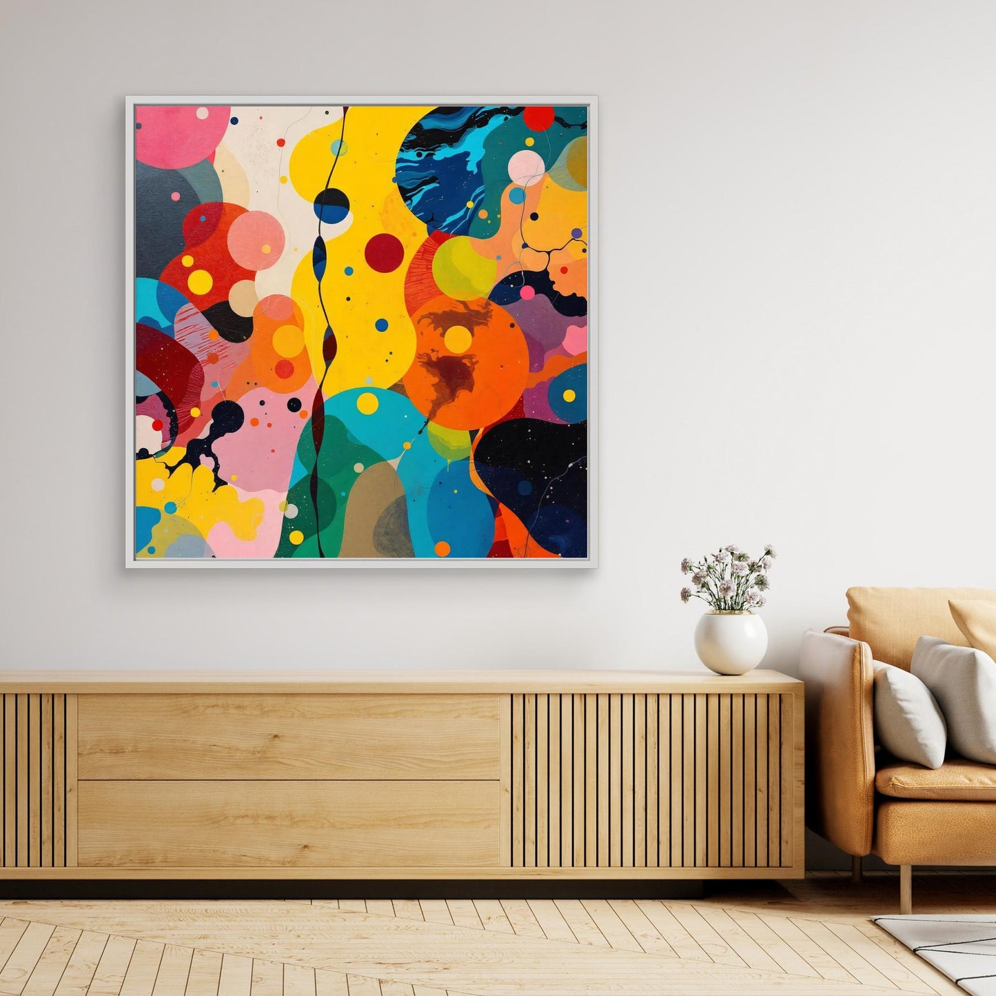 Chromatic Orbits — Biomorphic Cosmic Fine Abstract Print