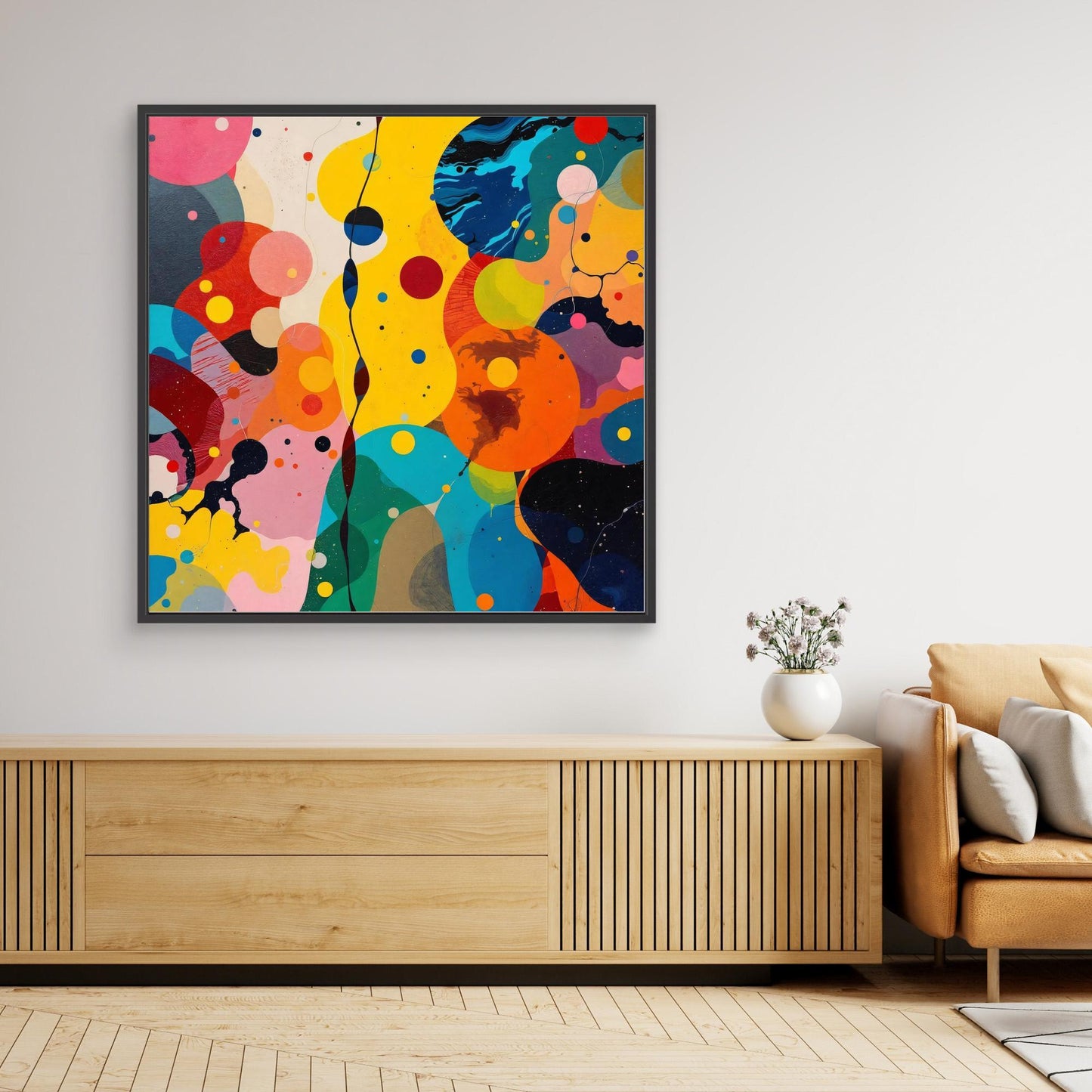 Chromatic Orbits — Biomorphic Cosmic Fine Abstract Print