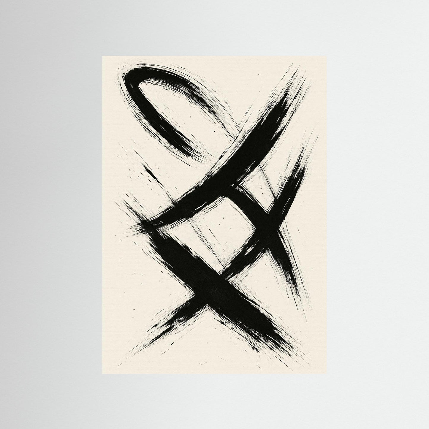 Ink Surge — Gestural Monochrome Art Print